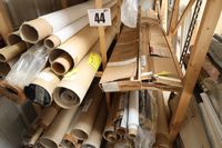 Lot 44 - CONTENTS OF BOTTOM 4 PIGEON HOLES OF RACK OF CARDBOARD TUBES & CONTENTS OF BLIND MATERIAL (VAT applicable)