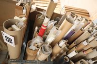 Lot 60 - CONTENTS OF RACK OF MIXED ROLLS OF FABRIC & READY MADE BLINDS (VAT applicable)