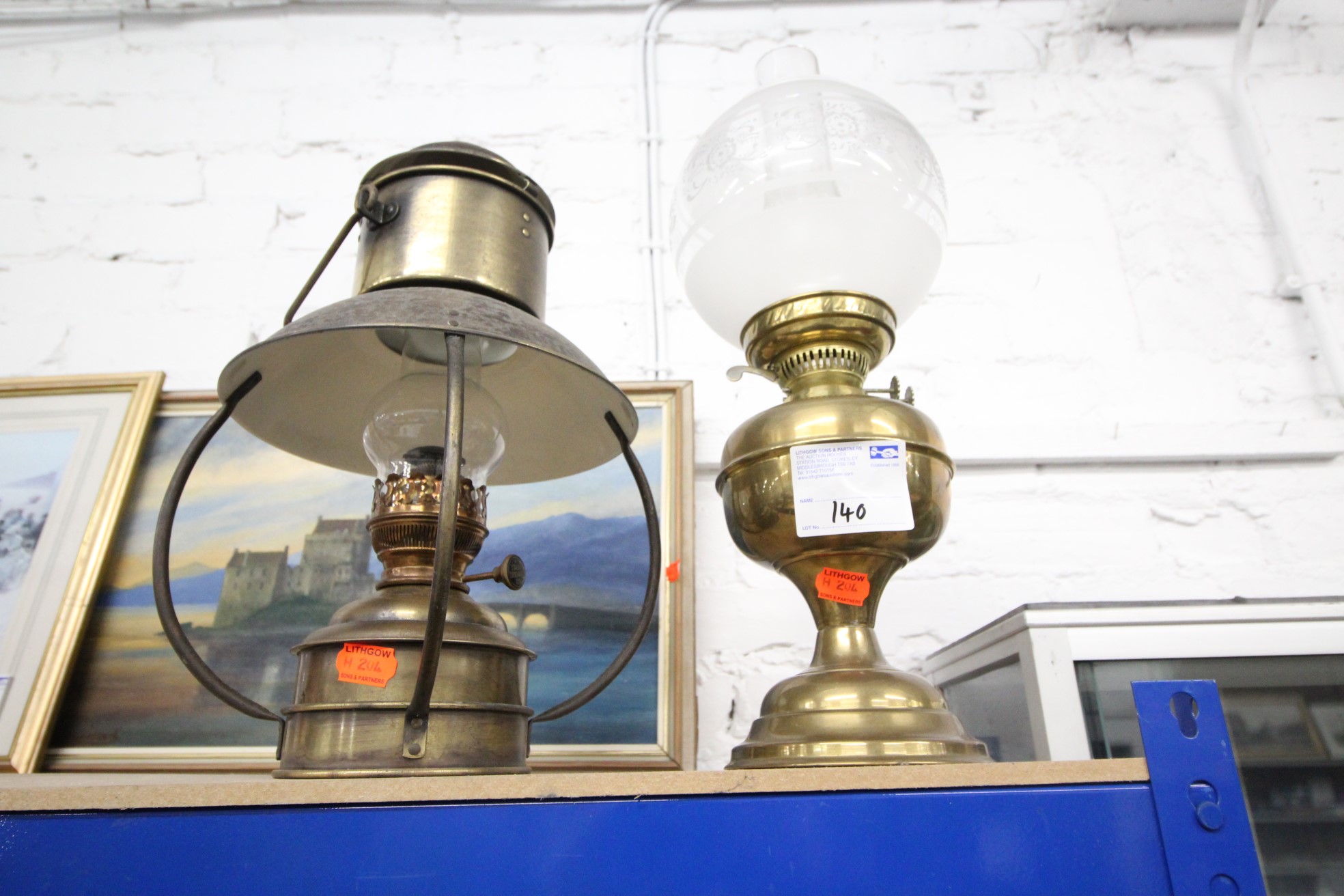 Lot 140 - 2x Brass Lanterns - £65