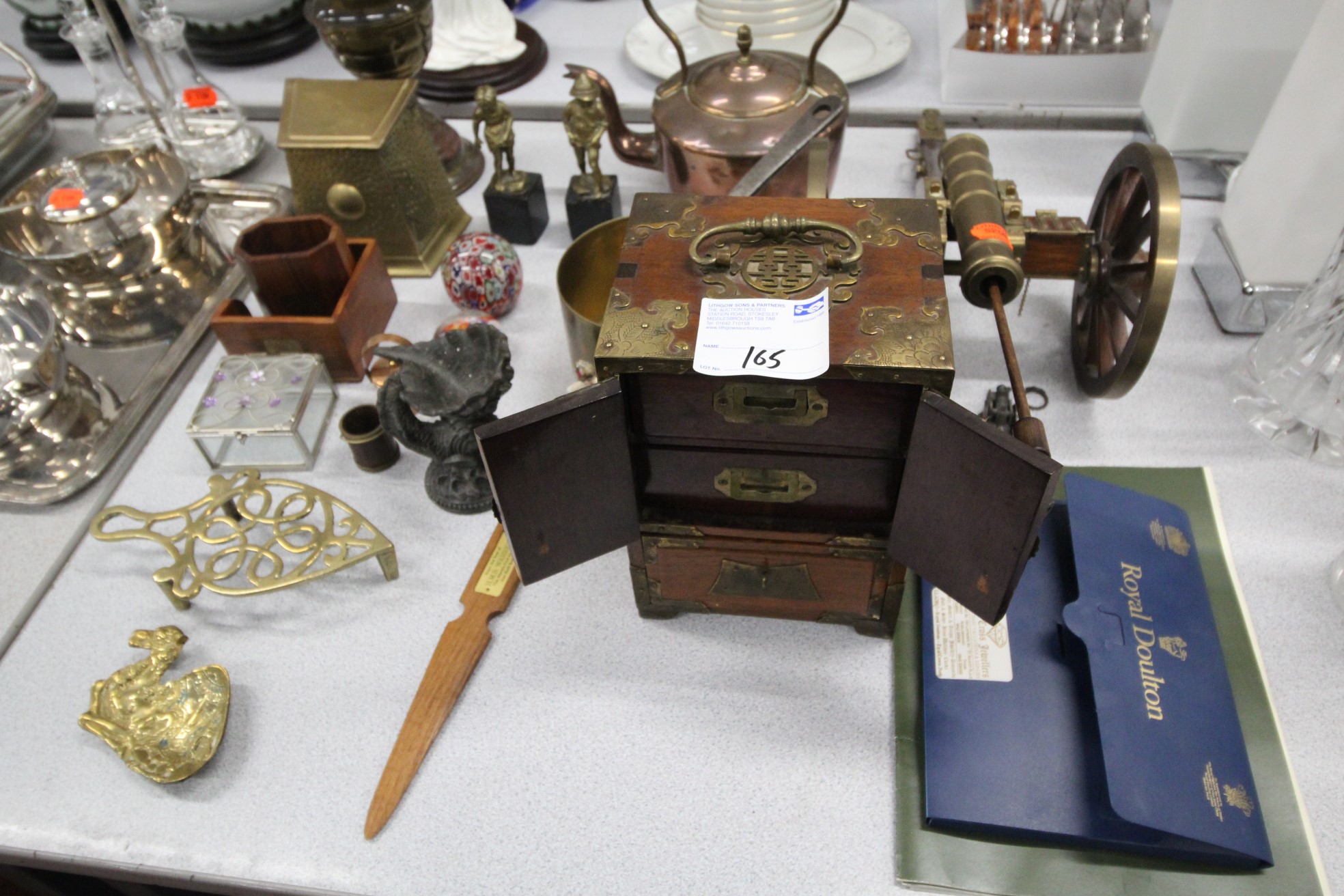 Lot 165 - Half Table of Metal Ware - £135