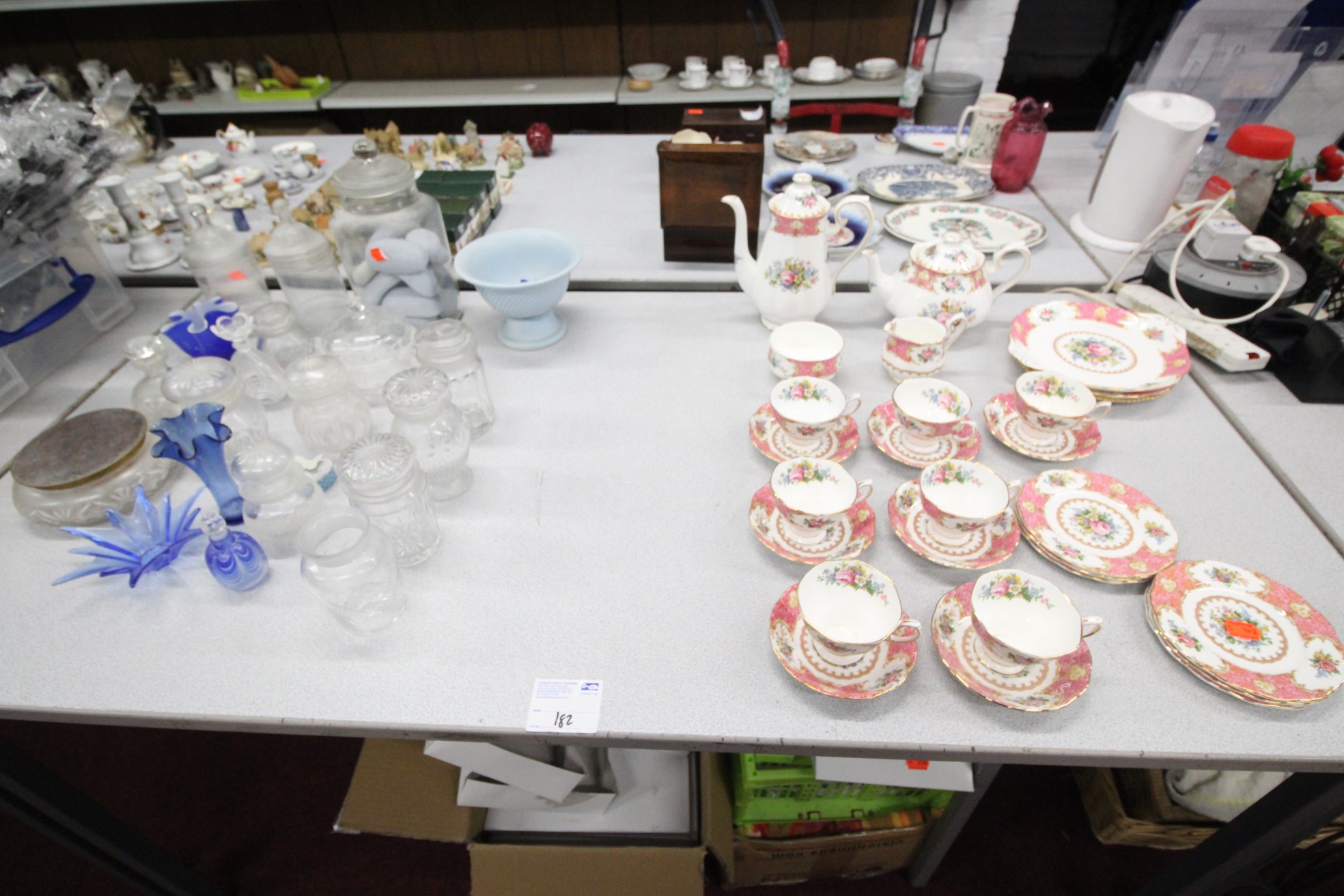 Lot 182 - Table Top of China and Glass - £100