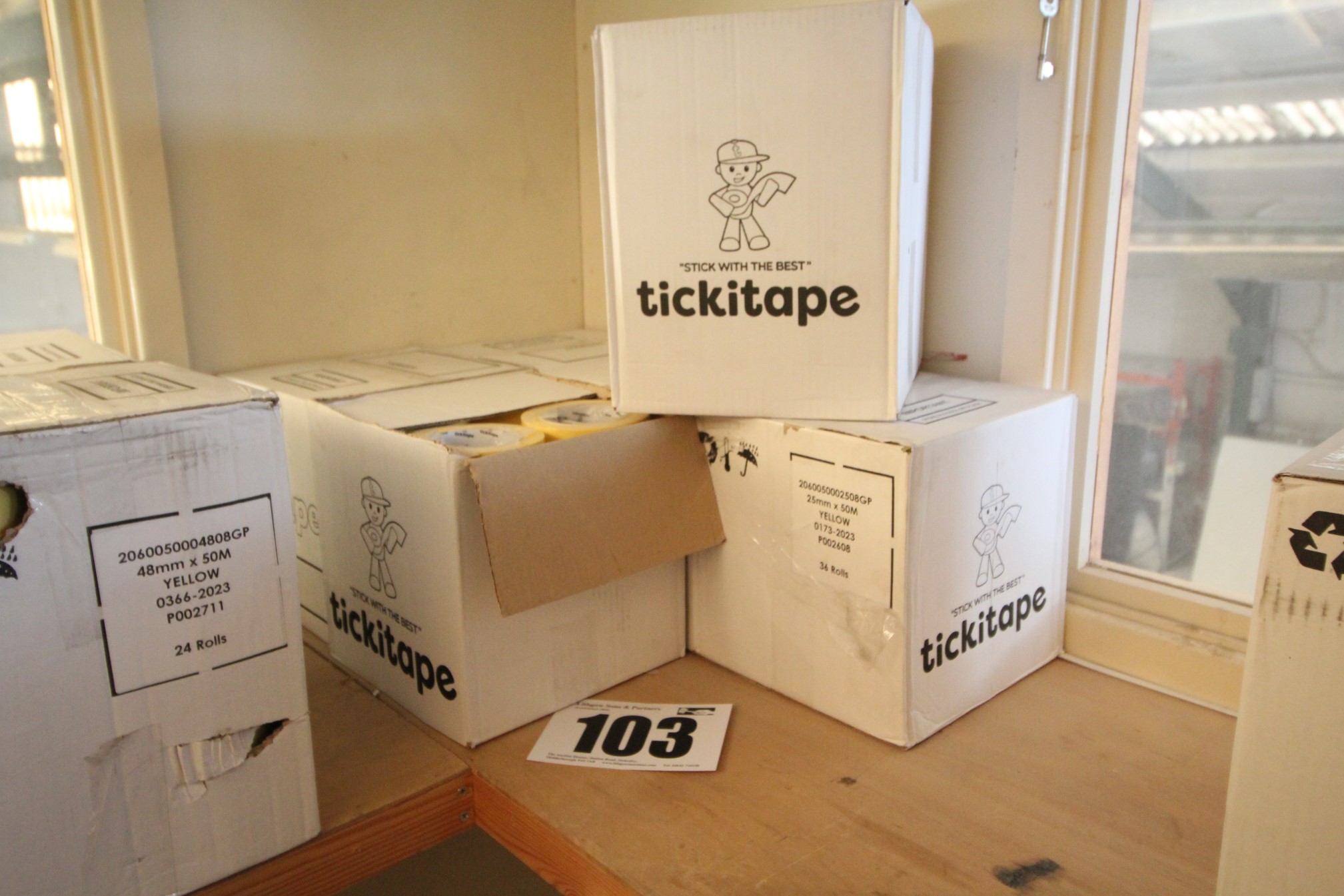 Lot 103 - 6x Boxes of Ticki Tape - £85