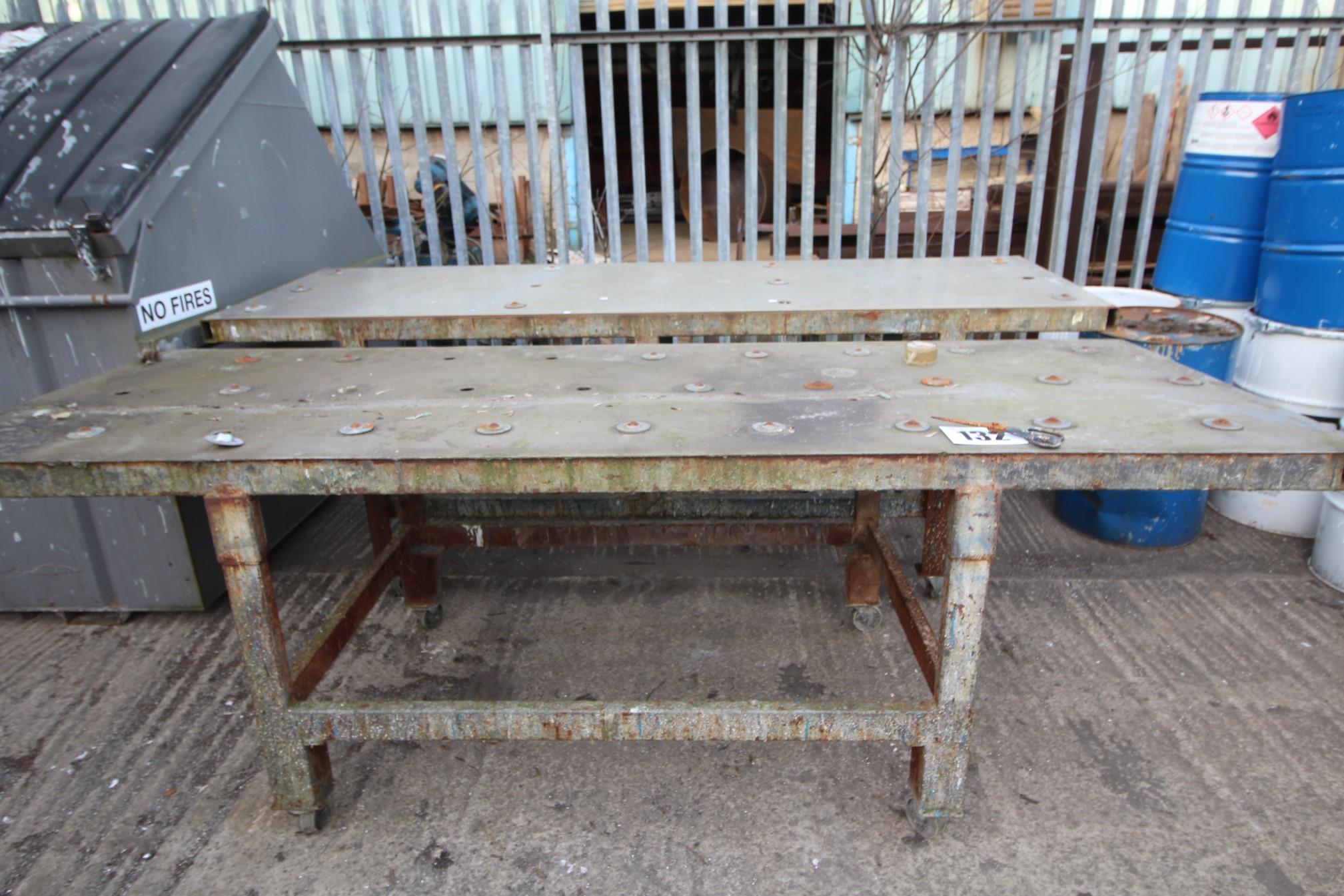 Lot 132 - 3x Steel Work Benches - £70