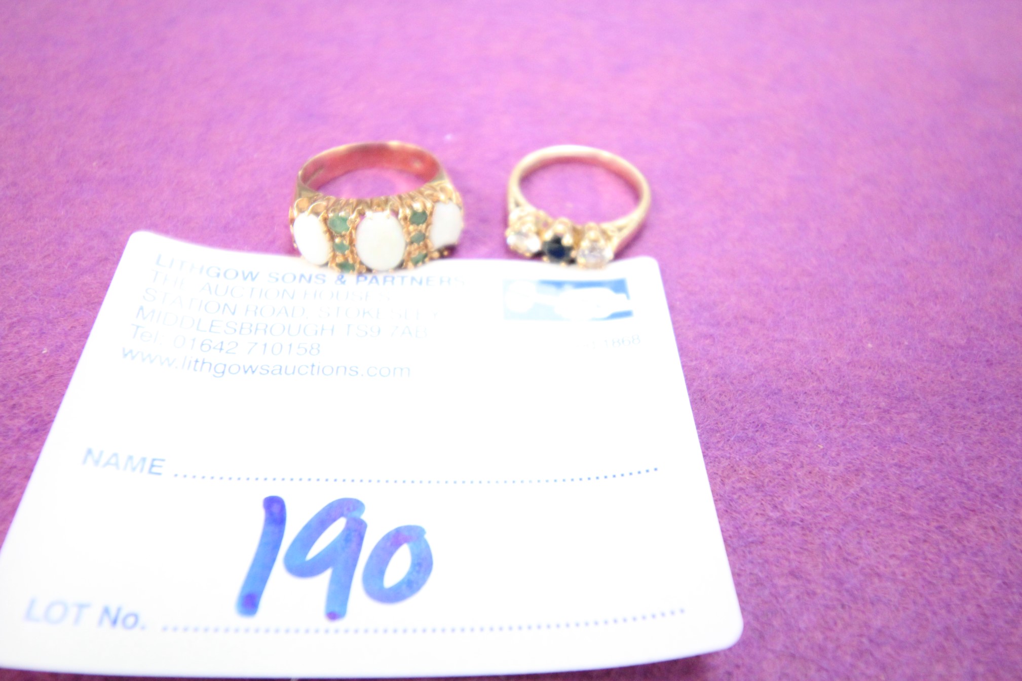 Lot 190 - 2x 9ct Gold Rings - £130