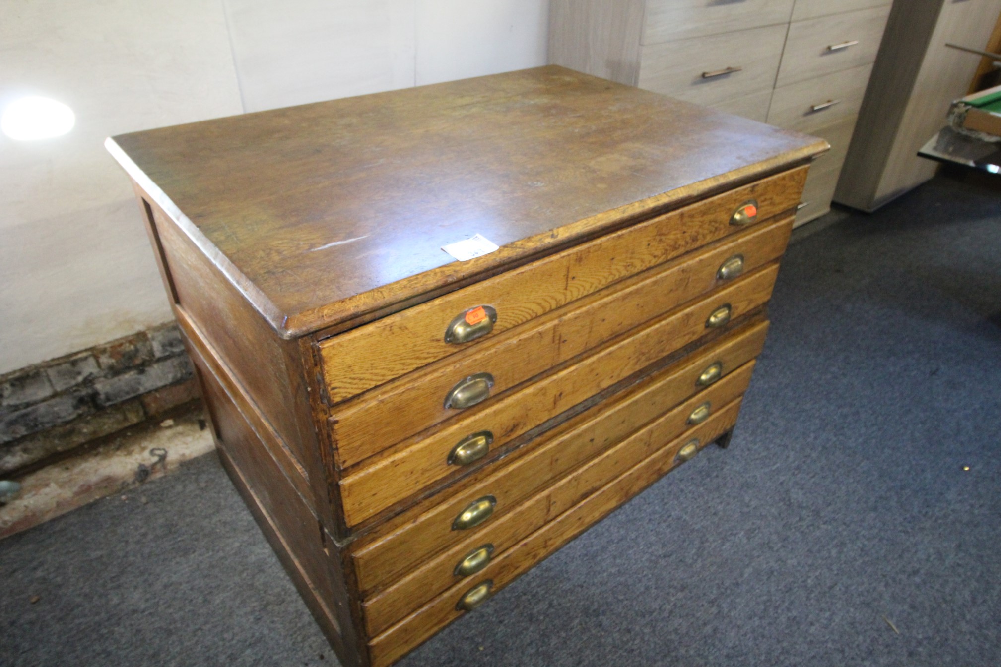 Lot 369 - Oak Plan Chest - £190