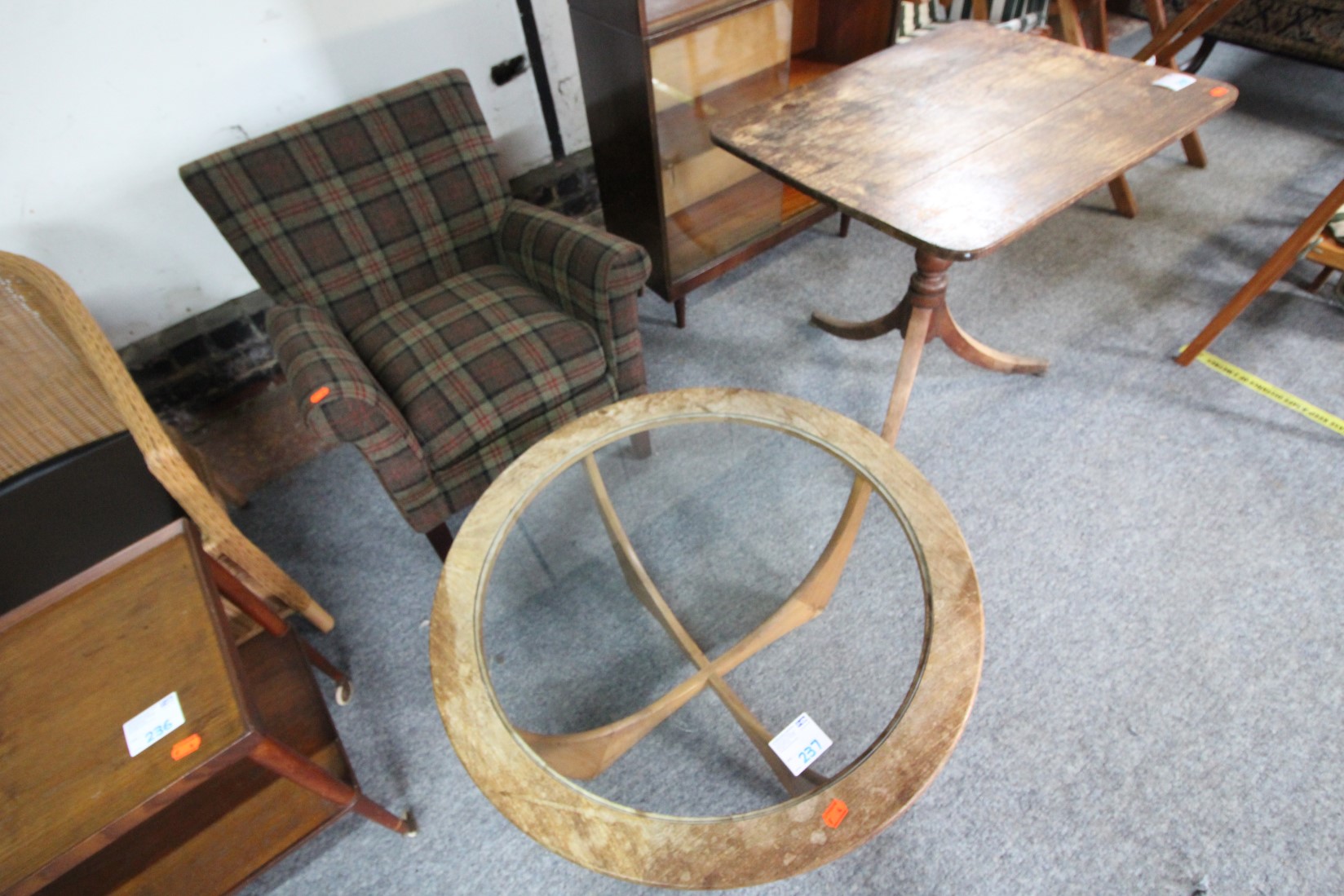 CHAIR AND TEAK LOW TABLE £210