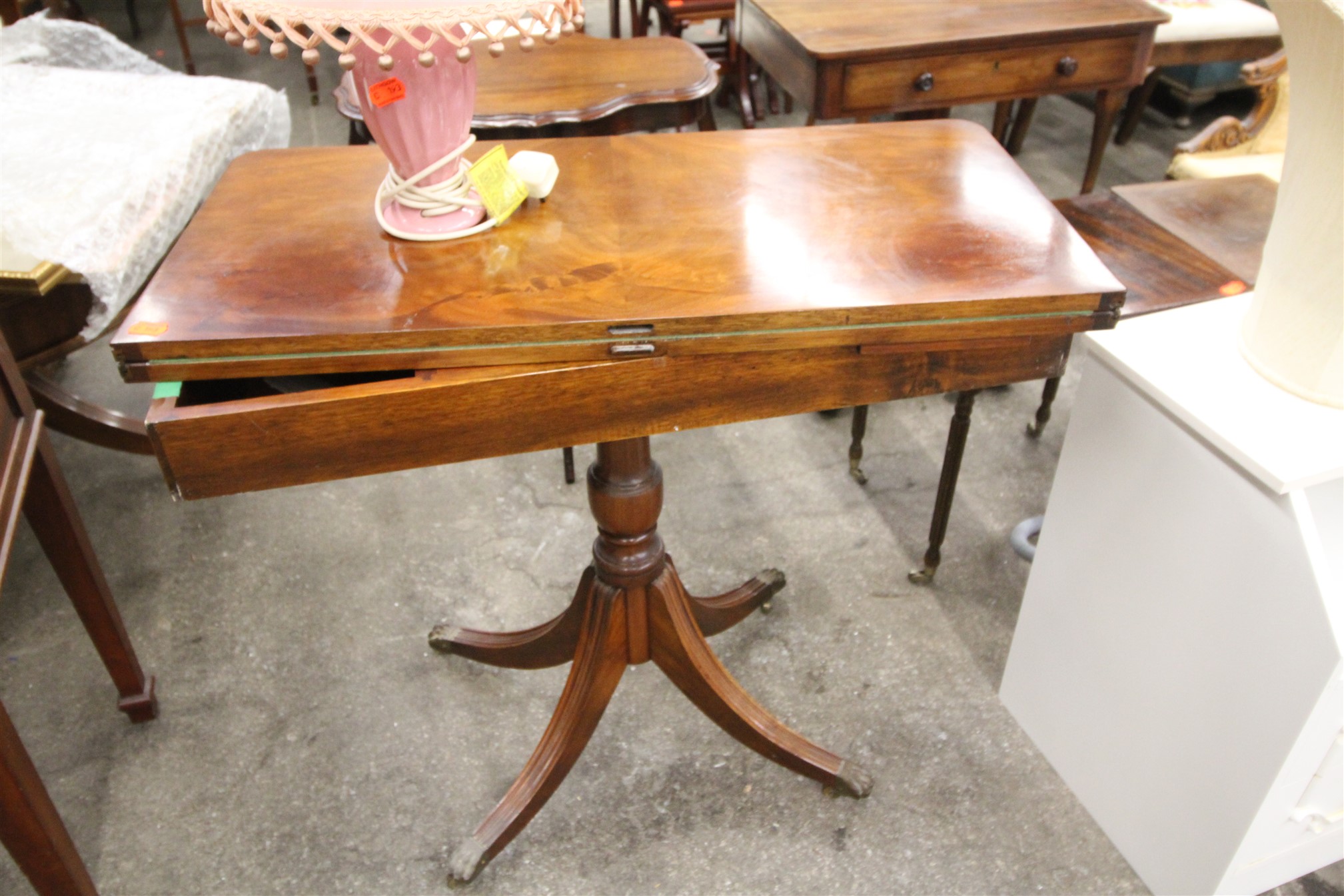Lot 680 - Mahogany Folding Topped Table - £70