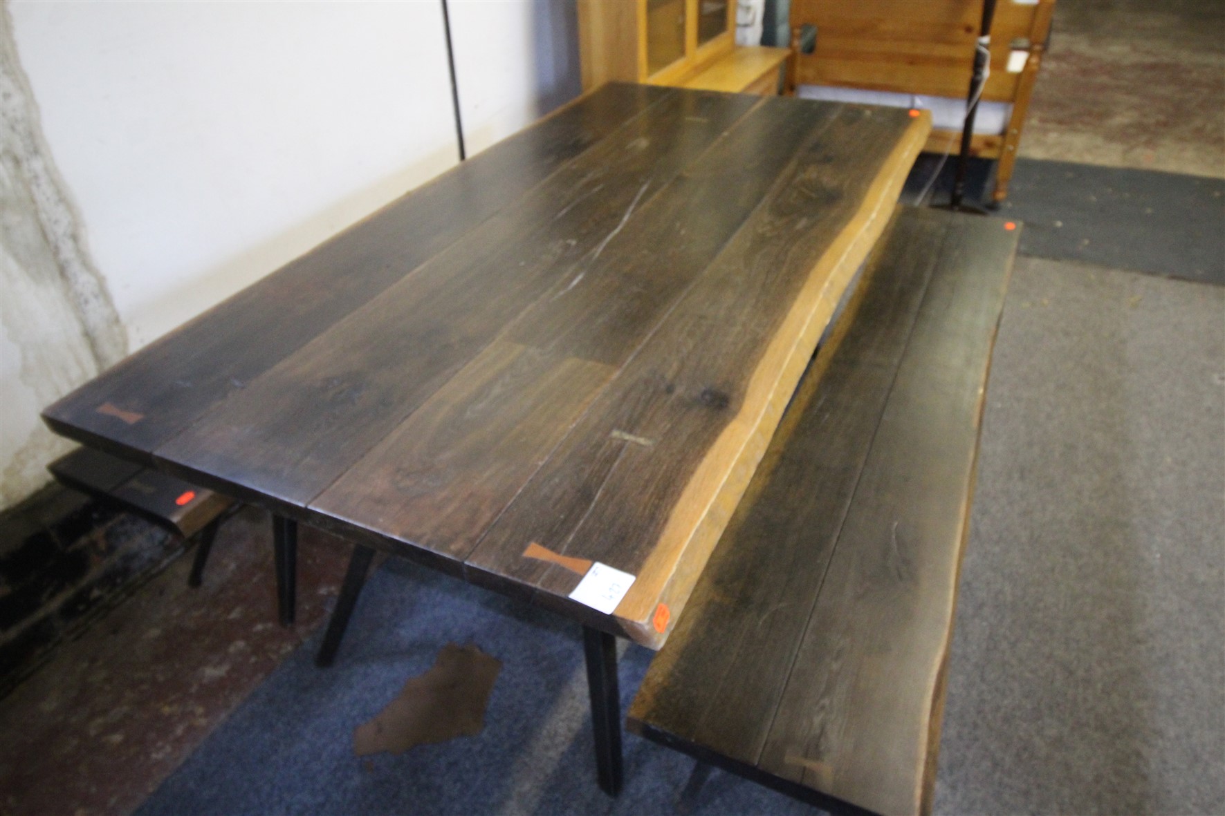 TABLE AND 2 BENCHES £160